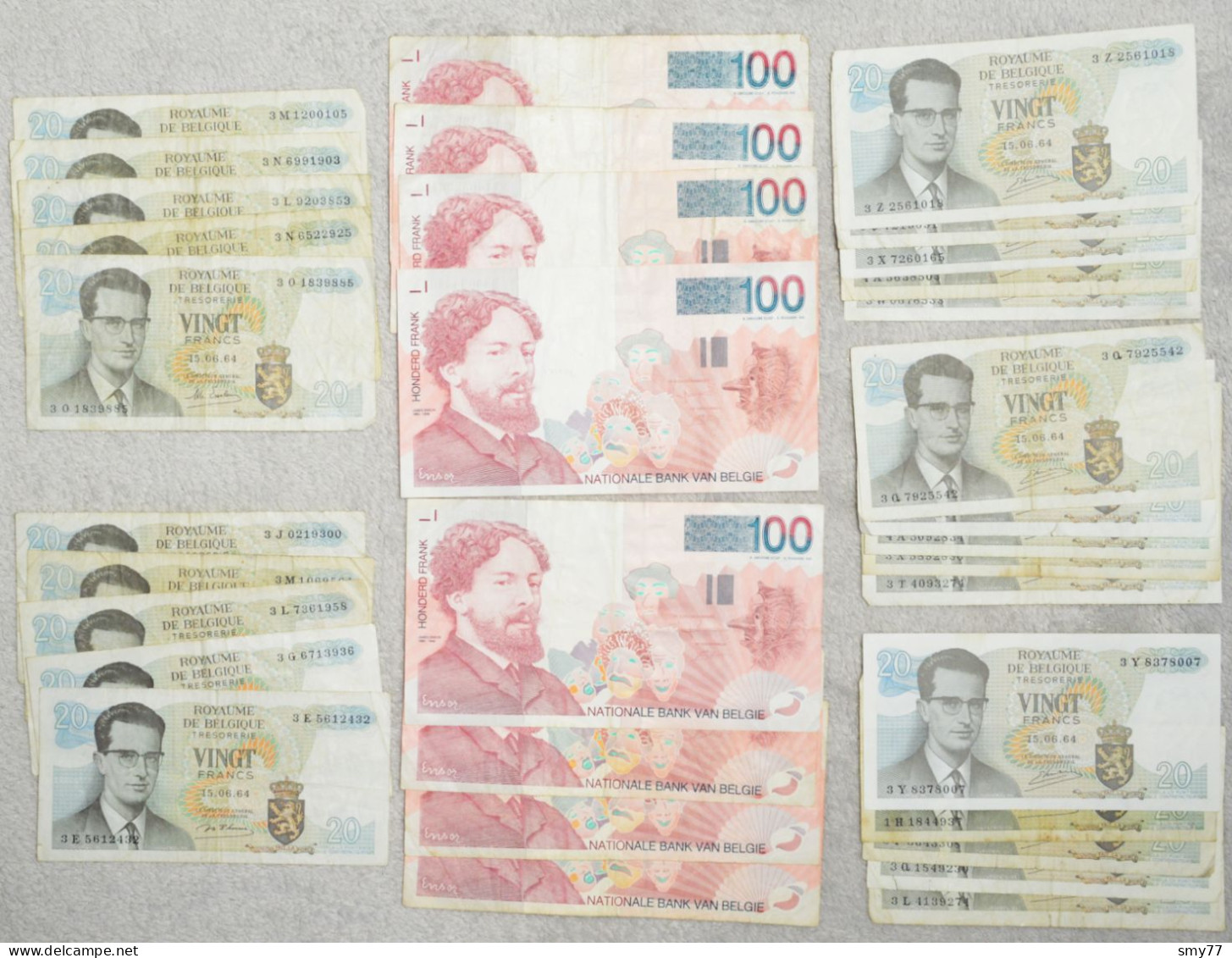 Belgique / Belgium • 8x 100 Francs • 25x 50 Francs • Paper Money / Billets Circulés • [24-455] - [ 9] Collections