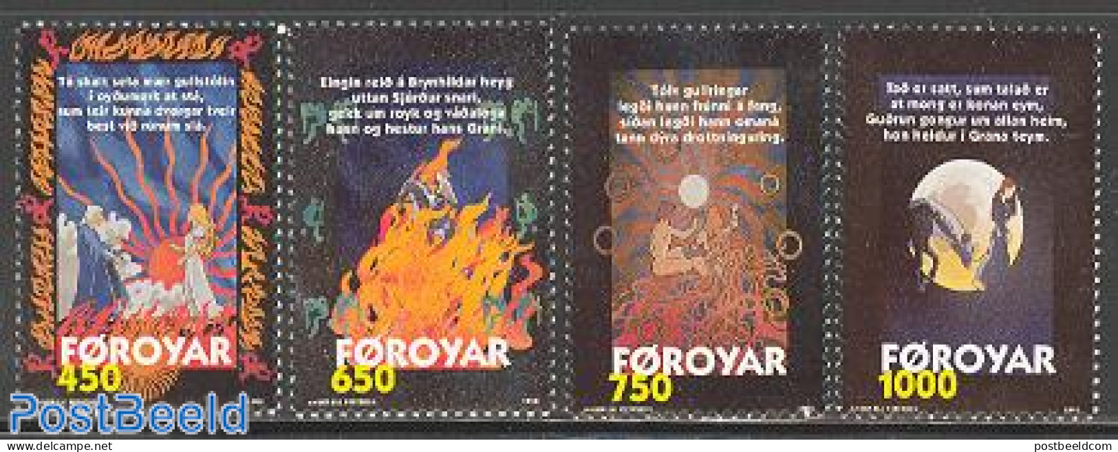 Faroe Islands 1998 Nordic Legends 4v, Mint NH, Art - Fairytales - Cuentos, Fabulas Y Leyendas