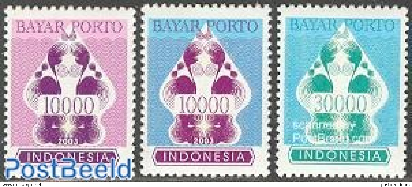 Indonesia 2003 Postage Due 3v, Mint NH - Indonesië