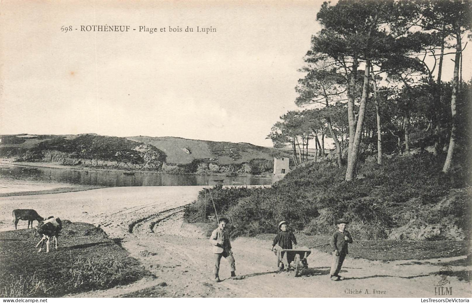 FRANCE - Rothéneuf - Plage Et Bois Du Lupin - Vue Générale Sur La Plage - Trois Enfants - Carte Postale Ancienne - Rotheneuf