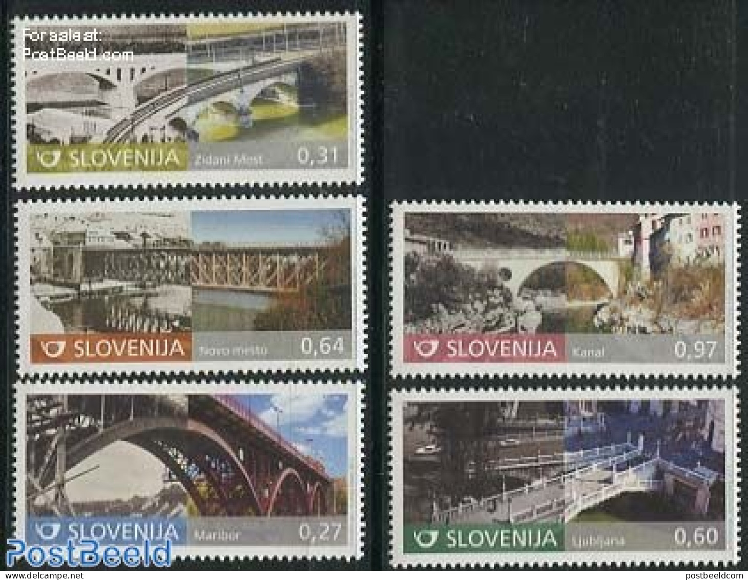 Slovenia 2013 Bridges 5v, Mint NH, Art - Bridges And Tunnels - Ponti