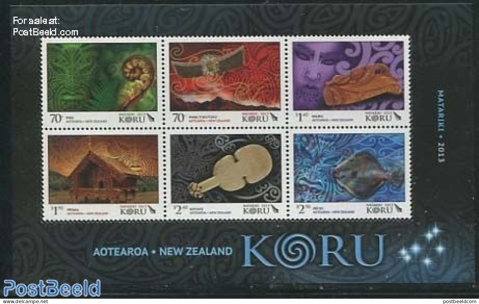 New Zealand 2013 Matariki 6v M/s, Mint NH, Nature - Fish - Art - Art & Antique Objects - Unused Stamps