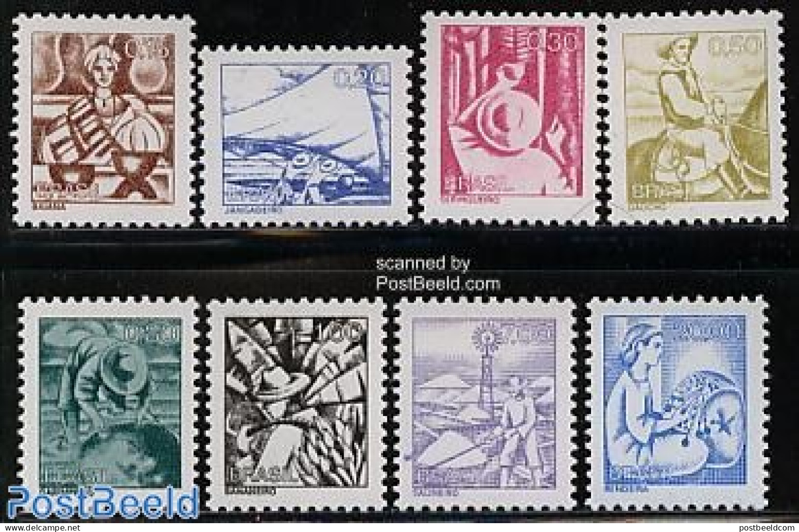 Brazil 1976 Definitives 8v, Normal Paper, Mint NH, Nature - Science - Sport - Various - Horses - Mining - Sailing - Ag.. - Neufs