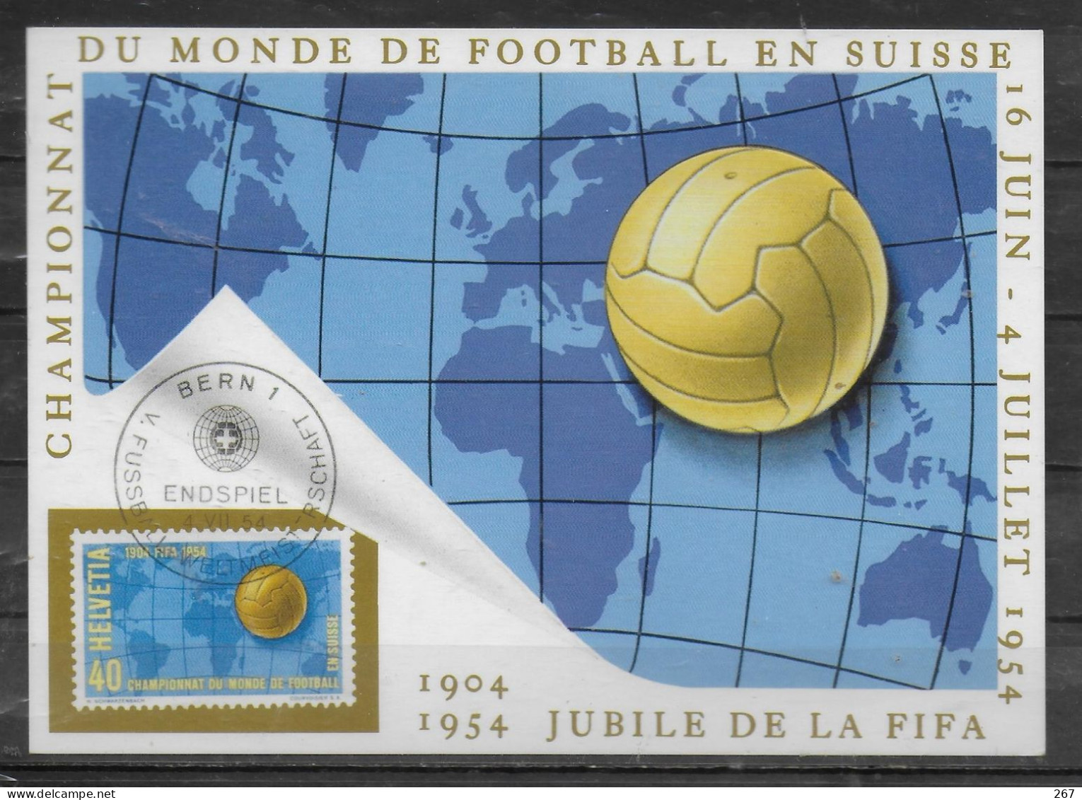 SUISSE  Carte Maxi  Cup 1954   Football  Soccer  Fussball Fermeture ( Copie ) - 1954 – Suisse