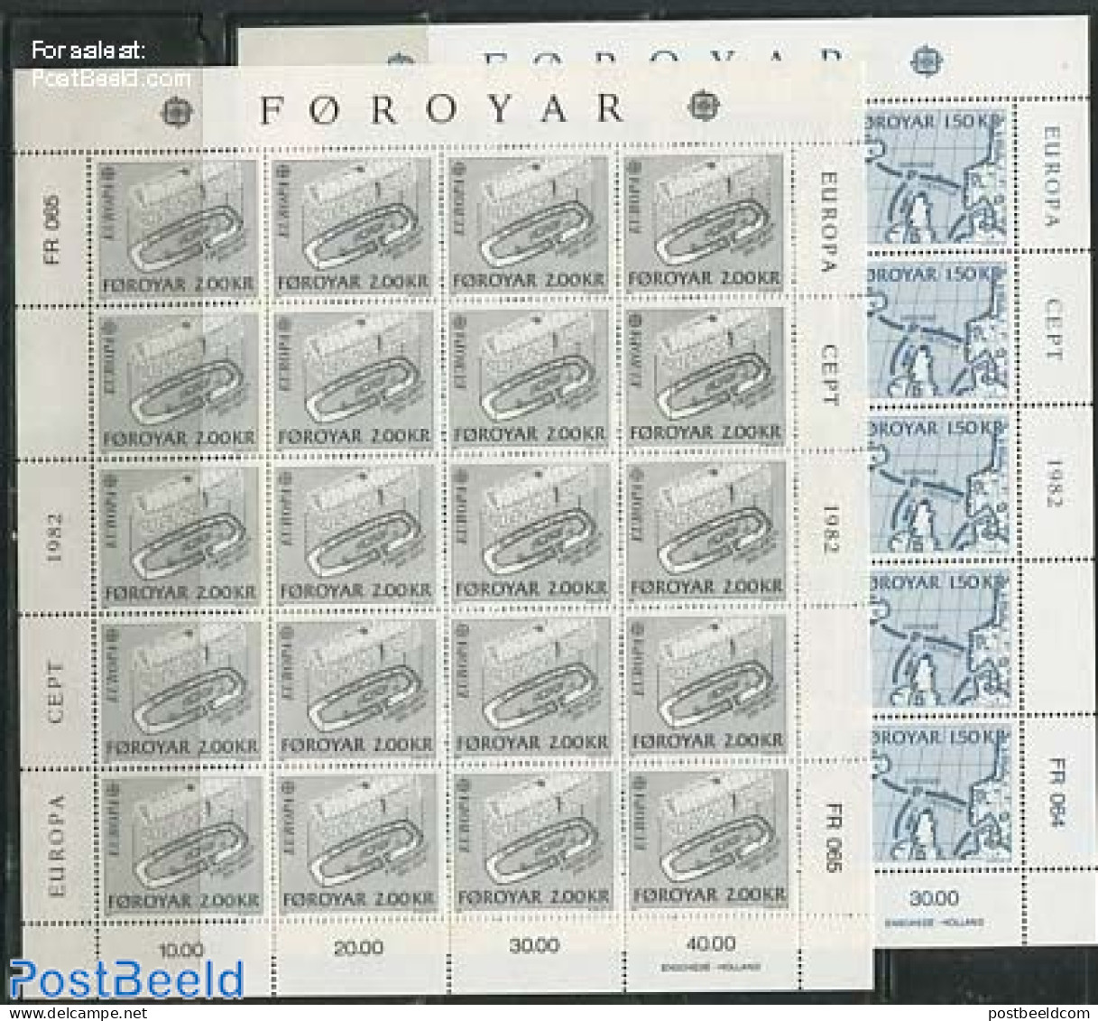Faroe Islands 1982 Europa, History 2 M/s, Mint NH, History - Various - Europa (cept) - History - Maps - Géographie