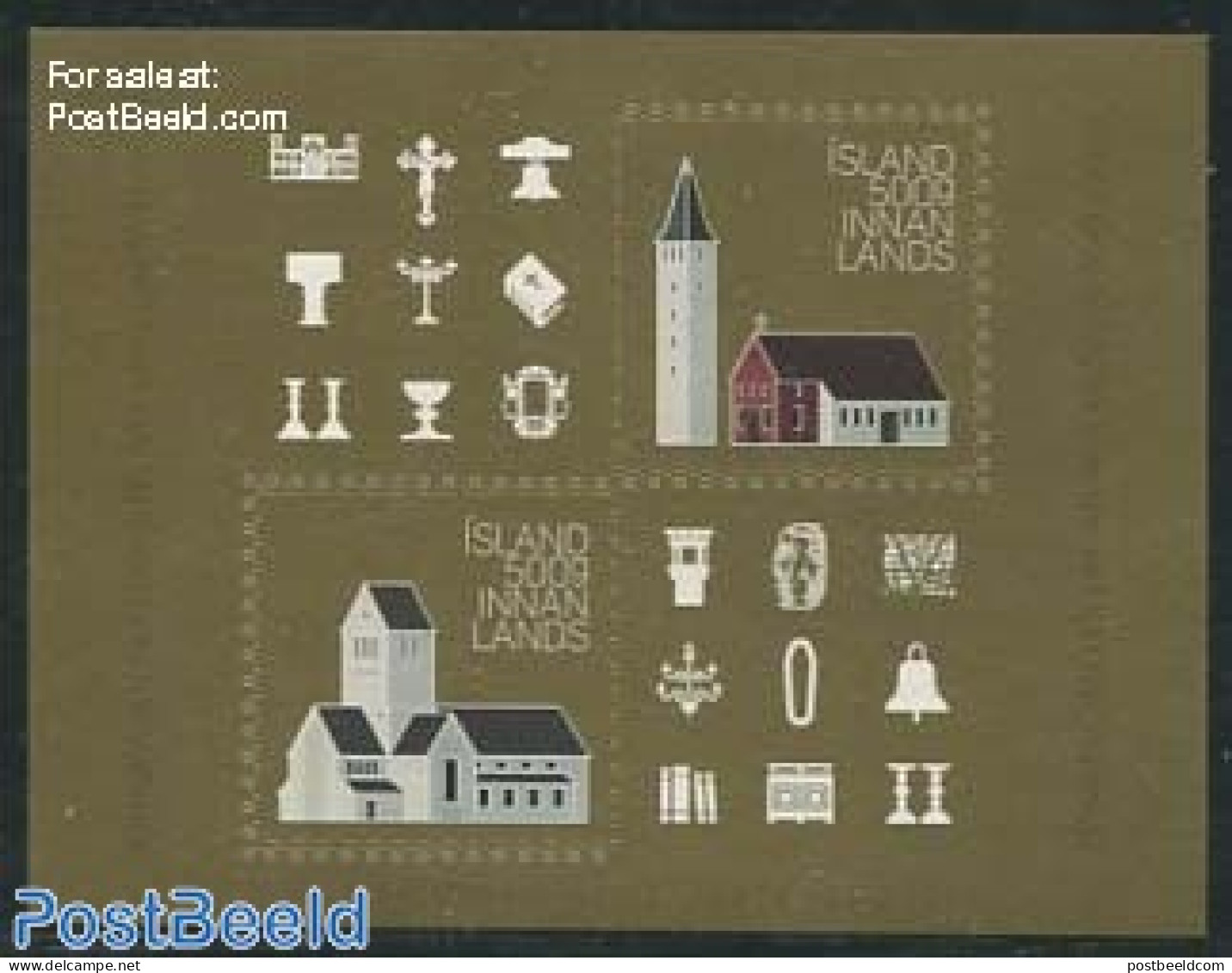 Iceland 2013 Stamp Day, Churches S/s S-a, Mint NH, Religion - Churches, Temples, Mosques, Synagogues - Stamp Day - Nuevos