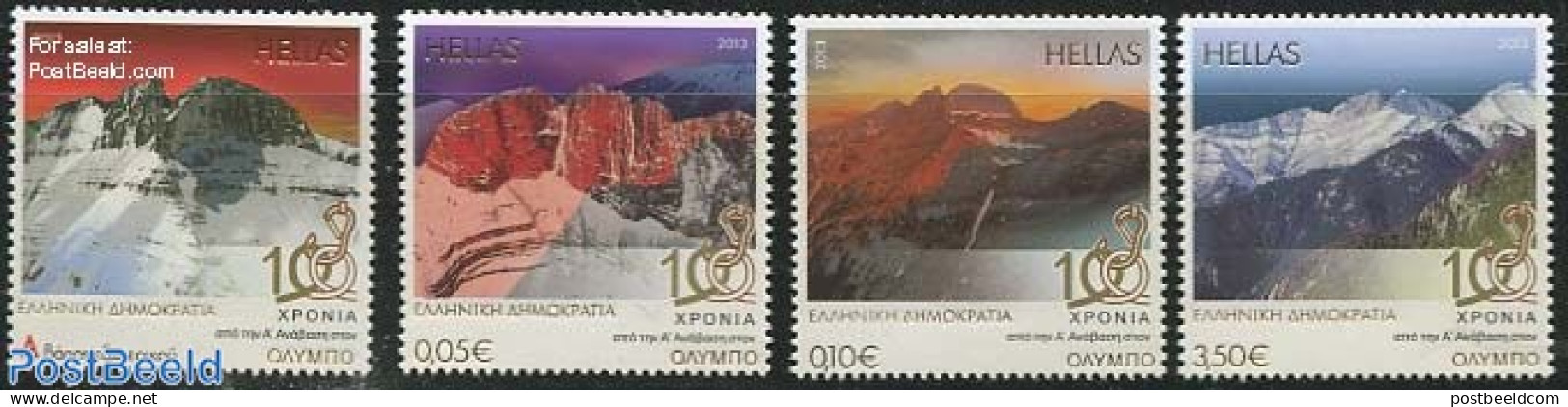 Greece 2013 Mount Olympus 4v, Mint NH, Sport - Mountains & Mountain Climbing - Ongebruikt