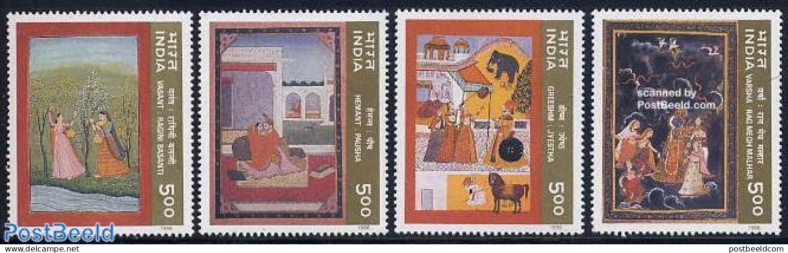 India 1996 Miniatures 4v, Mint NH, Art - Paintings - Unused Stamps