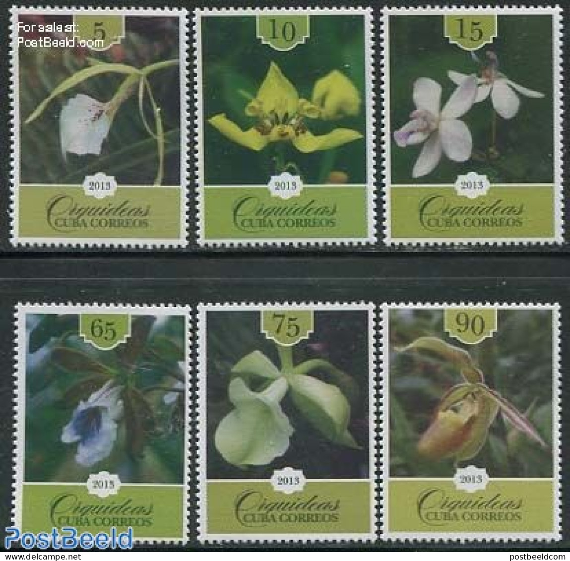 Cuba 2013 Orchids 6v, Mint NH, Nature - Flowers & Plants - Orchids - Neufs