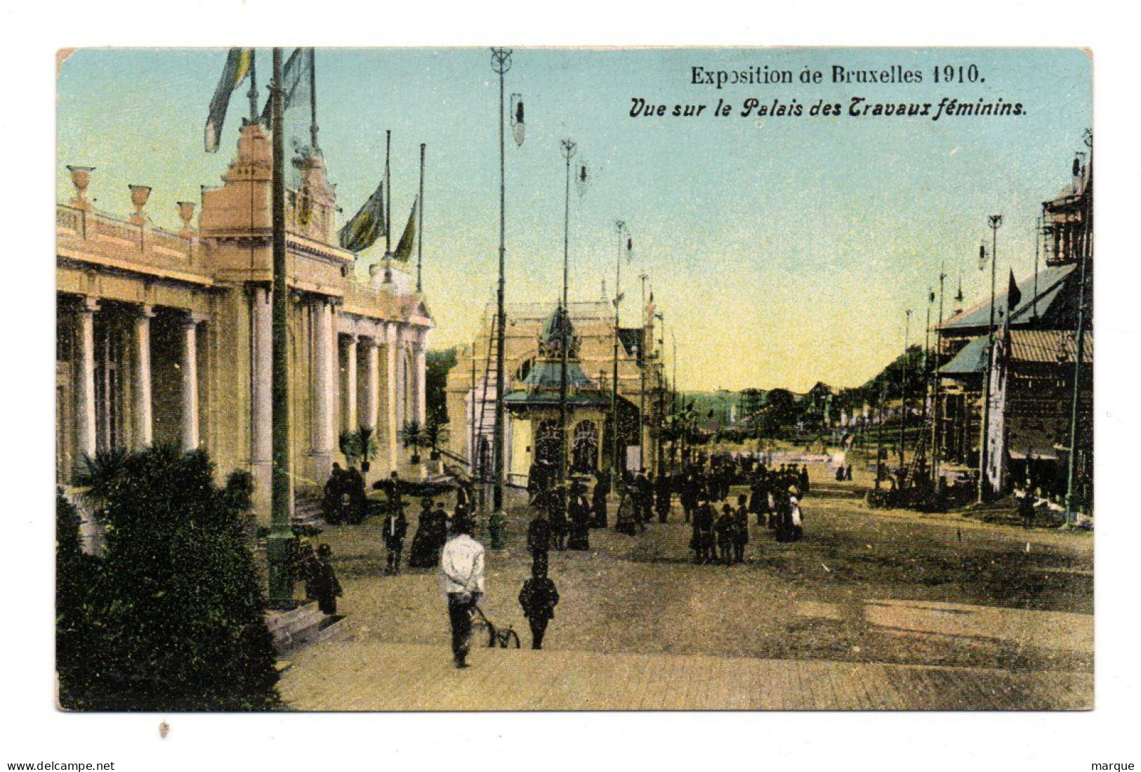 Cpa Exposition Internationale De BRUXELLES 1910 Vue Sur Le Palais Des Travaux Féminins - Mostre Universali