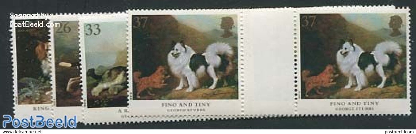 Great Britain 1991 Dogs 5v, Gutter Pairs, Mint NH, Nature - Dogs - Other & Unclassified