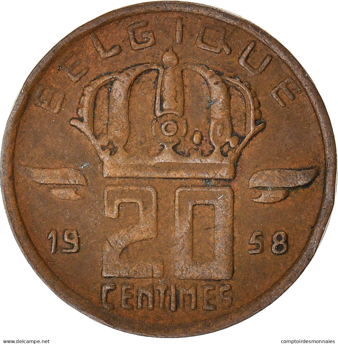 Monnaie, Belgique, 20 Centimes, 1958 - 20 Centimes