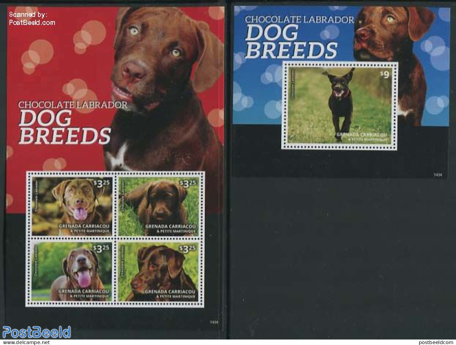 Grenada Grenadines 2014 Chocolate Labrador Dog Breeds 2 S/s, Mint NH, Nature - Dogs - Grenada (1974-...)