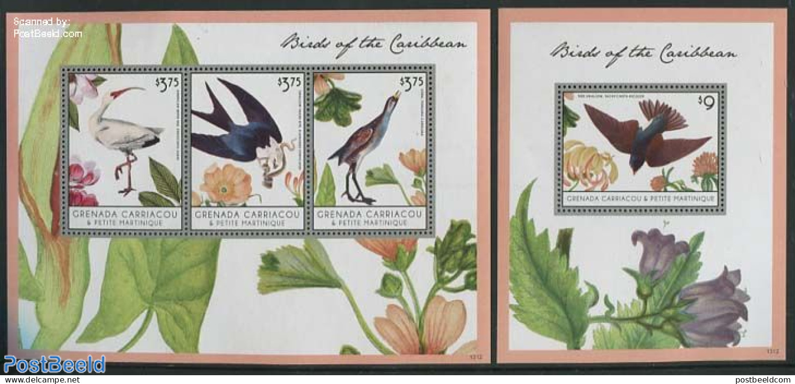 Grenada Grenadines 2013 Birds Of The Caribbean 2 S/s, Mint NH, Nature - Birds - Grenada (1974-...)