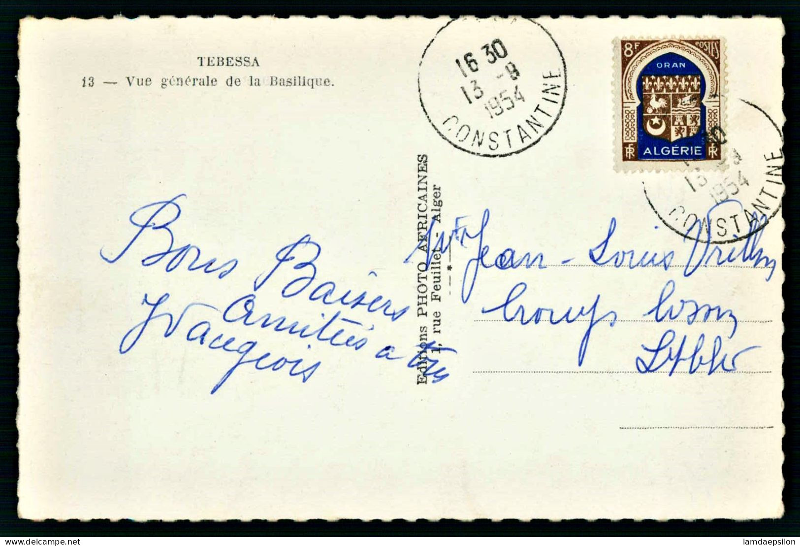 A70  ALGERIE CPA  TEBESSA - VUE GENERALE DE LA BASILIQUE - Colecciones Y Lotes