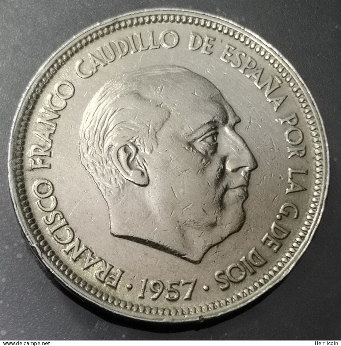 Monnaie Espagne - 1957 (1960)  - 50 Pesetas Franco - 50 Peseta