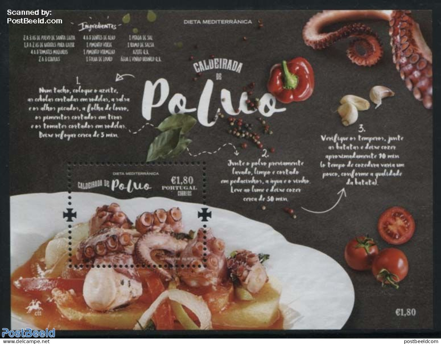 Portugal 2015 Mediterranean Dishes S/s, Mint NH, Health - Food & Drink - Unused Stamps