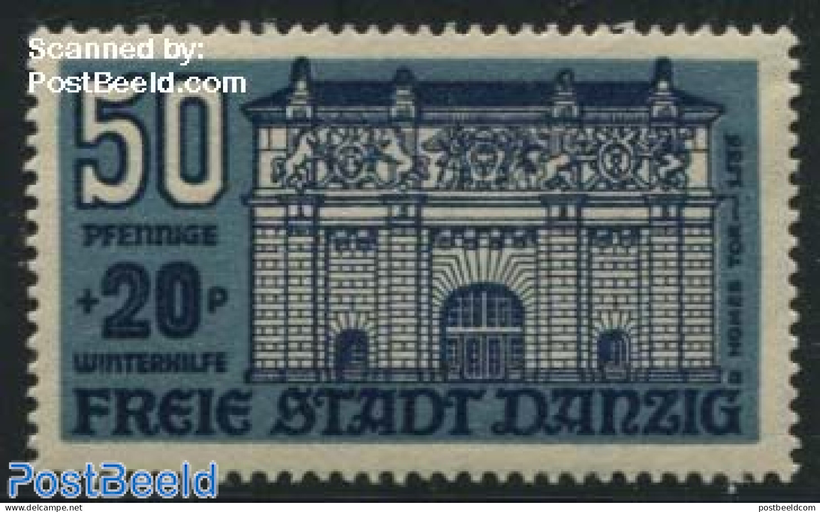 Germany, Danzig 1936 50+20pf, Stamp Out Of Set, Mint NH - Sonstige & Ohne Zuordnung