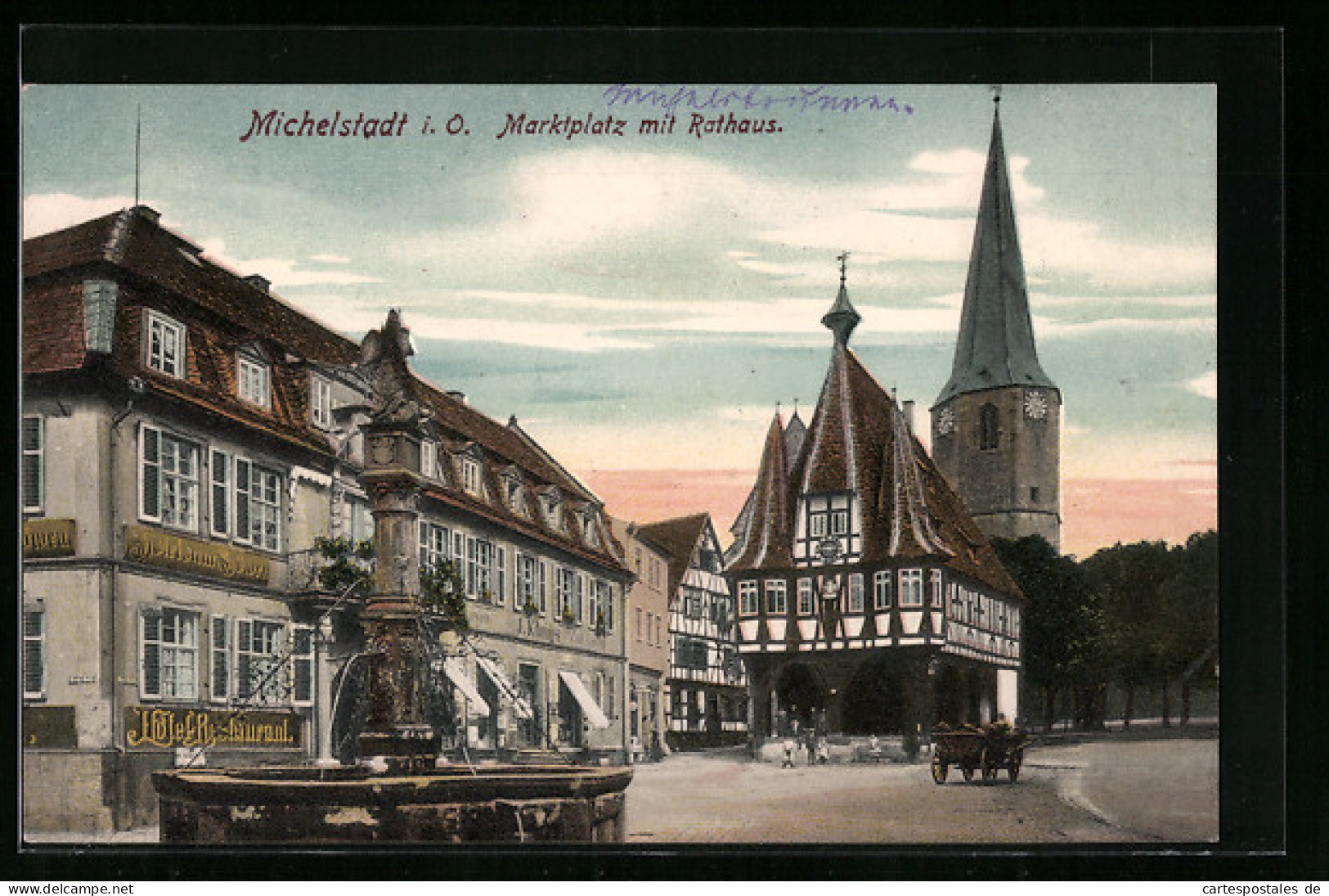 AK Michelstadt I. O., Marktplatz Mit Rathaus  - Michelstadt