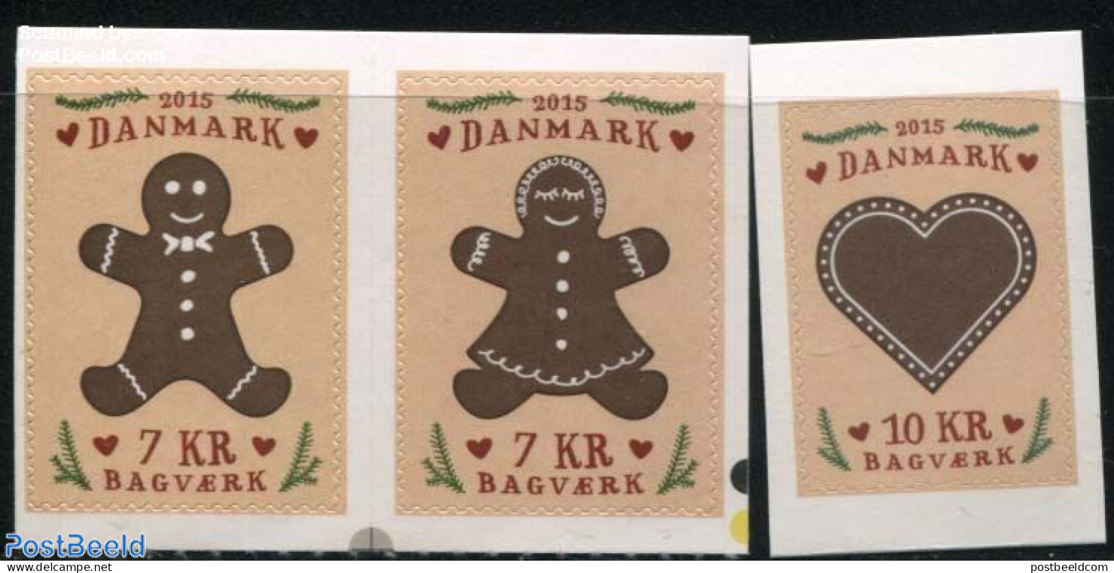 Denmark 2015 Christmas Cookies 3v S-a, Mint NH, Health - Religion - Food & Drink - Christmas - Nuovi