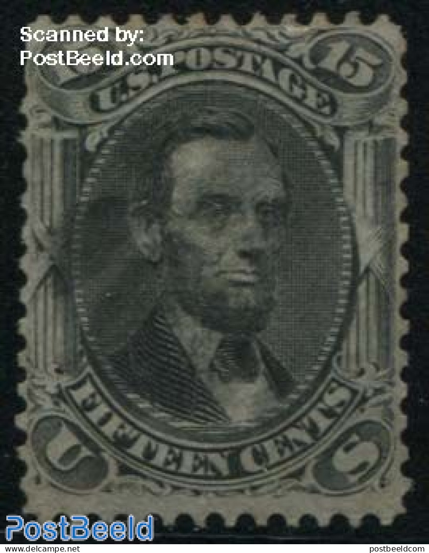 United States Of America 1861 15c Black, Grill, Used, Short Perfs Upper Right, Used Stamps - Gebraucht