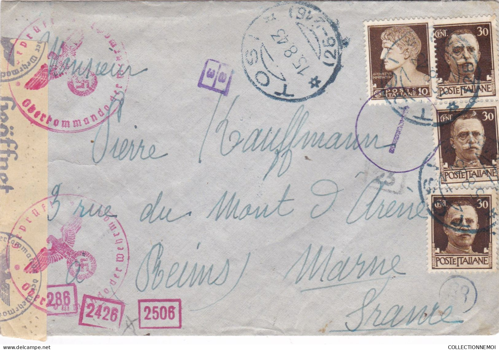 LOT DE 12 ,, Lettres CENSURE D' ITALIE  ,, Période De GUERRE ,,,,,scan Recto Et Verso ,,,,et VENDUE COMME C'EST - Lots & Kiloware (mixtures) - Max. 999 Stamps