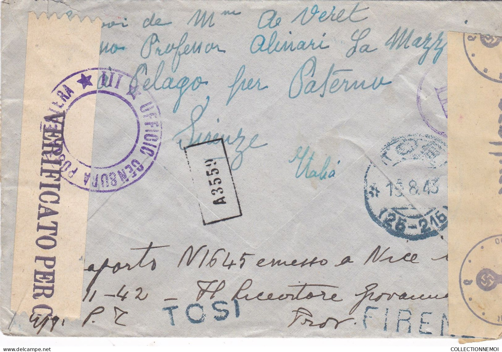 LOT DE 12 ,, Lettres CENSURE D' ITALIE  ,, Période De GUERRE ,,,,,scan Recto Et Verso ,,,,et VENDUE COMME C'EST - Lots & Kiloware (mixtures) - Max. 999 Stamps