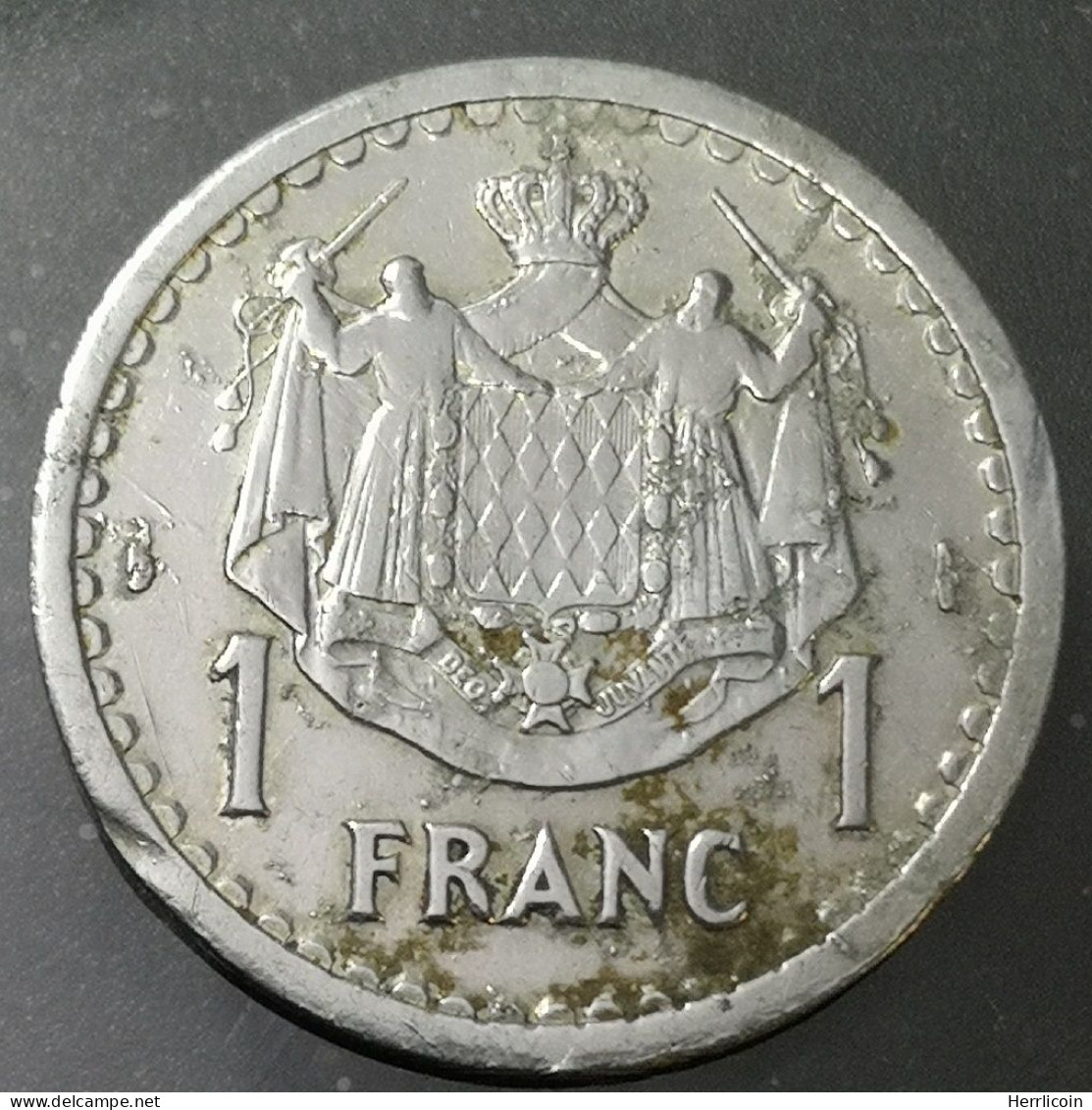 Monnaie Monaco - 1943  (1945)  - 1 Franc Louis II aluminium - 1922-1949 Luigi II