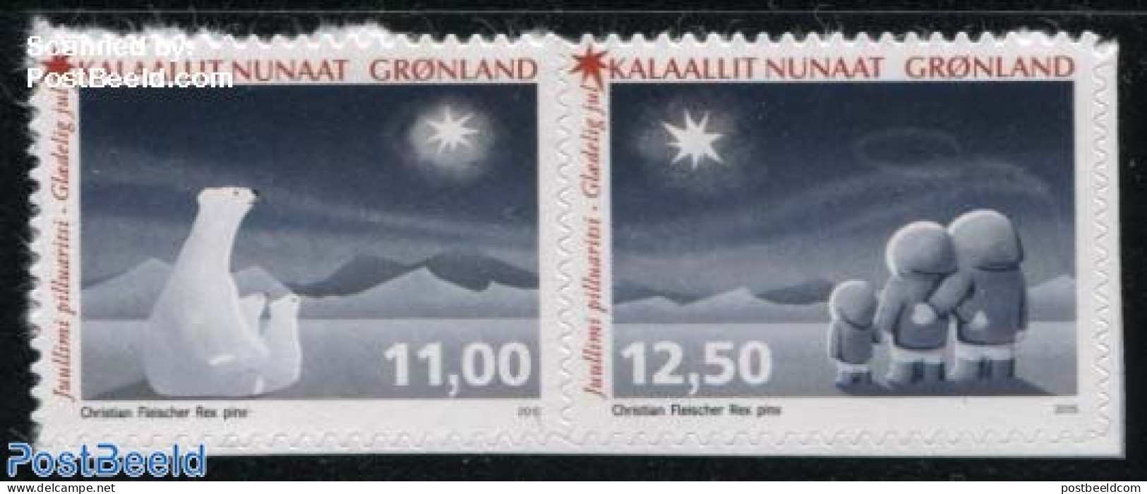 Greenland 2015 Christmas 2v S-a, Mint NH, Nature - Religion - Bears - Christmas - Ungebraucht
