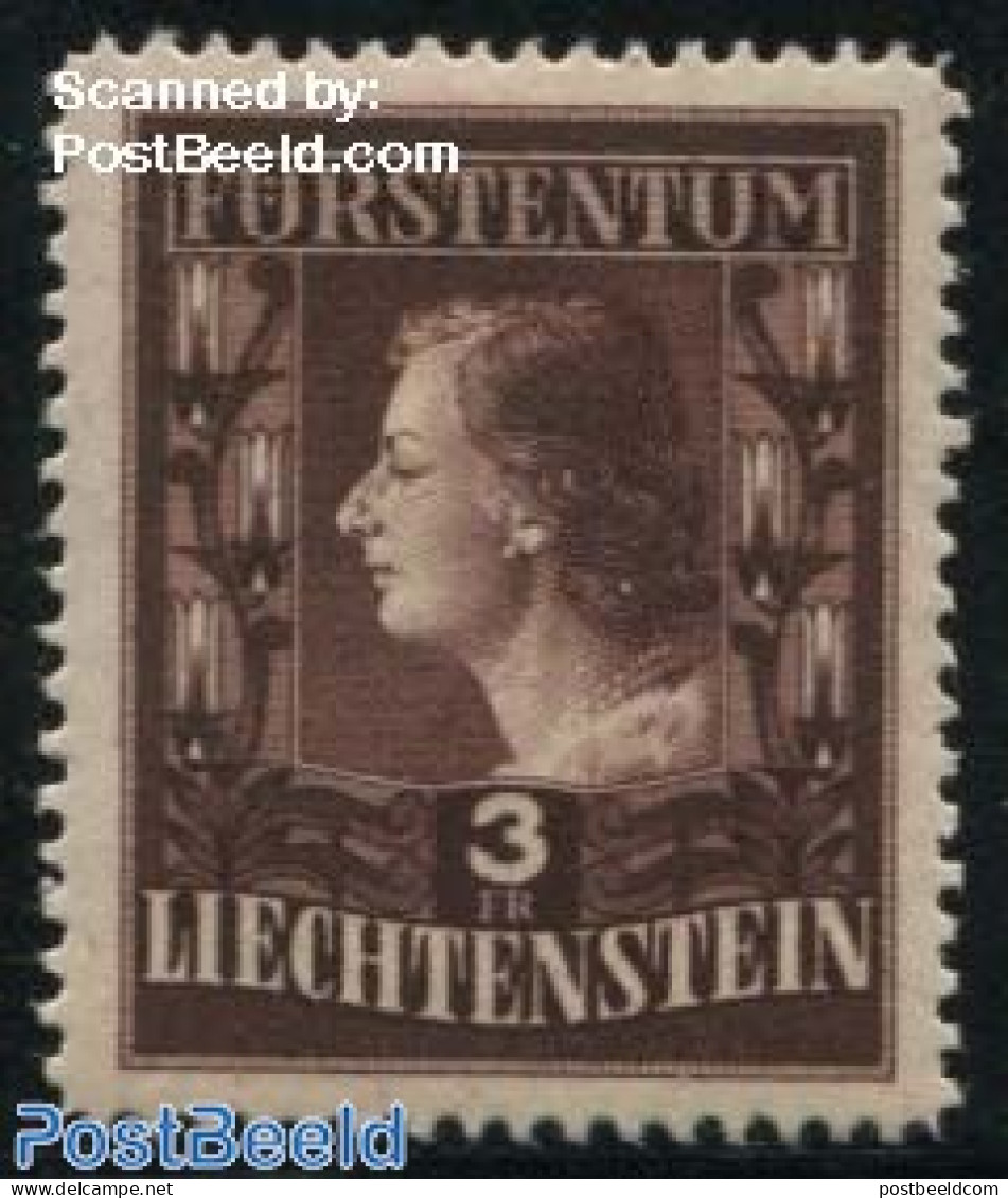Liechtenstein 1951 3Fr, Perf. 12.5:12, Stamp Out Of Set, Mint NH - Neufs