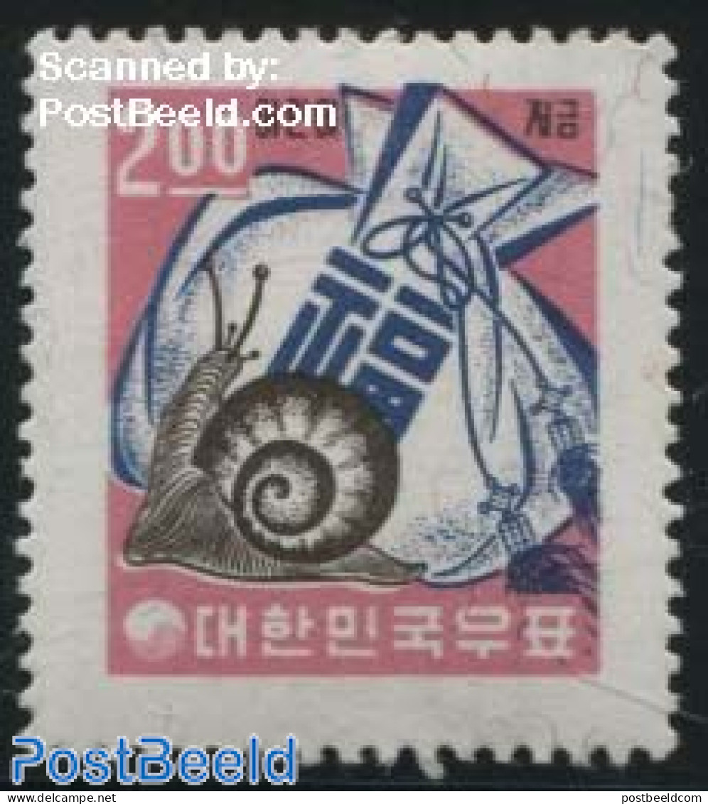 Korea, South 1964 2.00, Stamp Out Of Set, Mint NH, Nature - Various - Shells & Crustaceans - Banking And Insurance - Marine Life