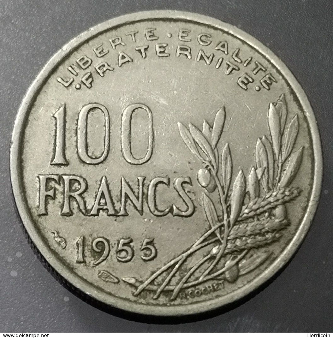 Monnaie France - 1955 - 100 Francs Cochet (Ruban étroit) - 100 Francs