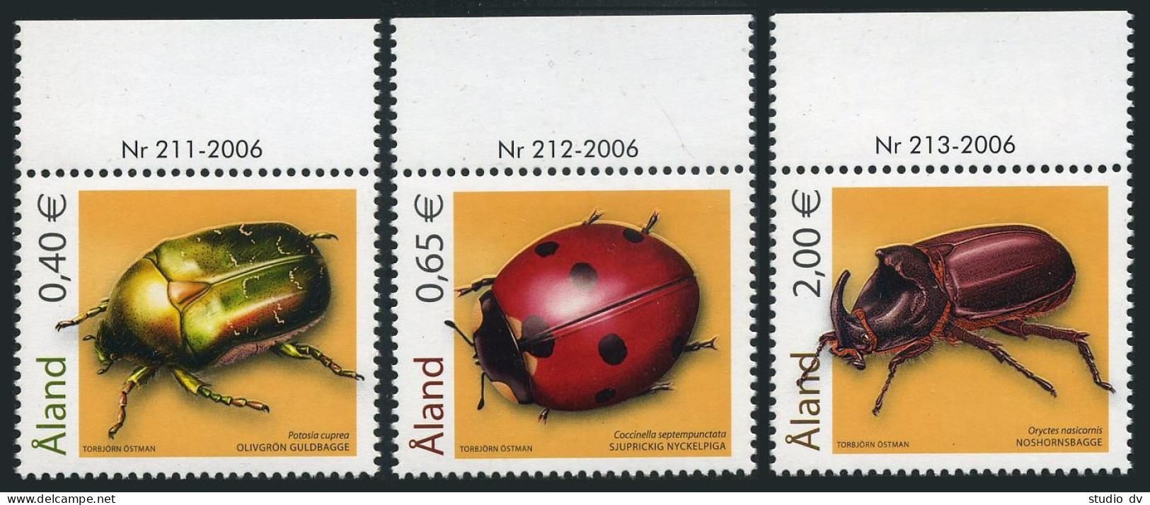Finland-Aland 242-244, MNH. Beetles 2006. - Aland