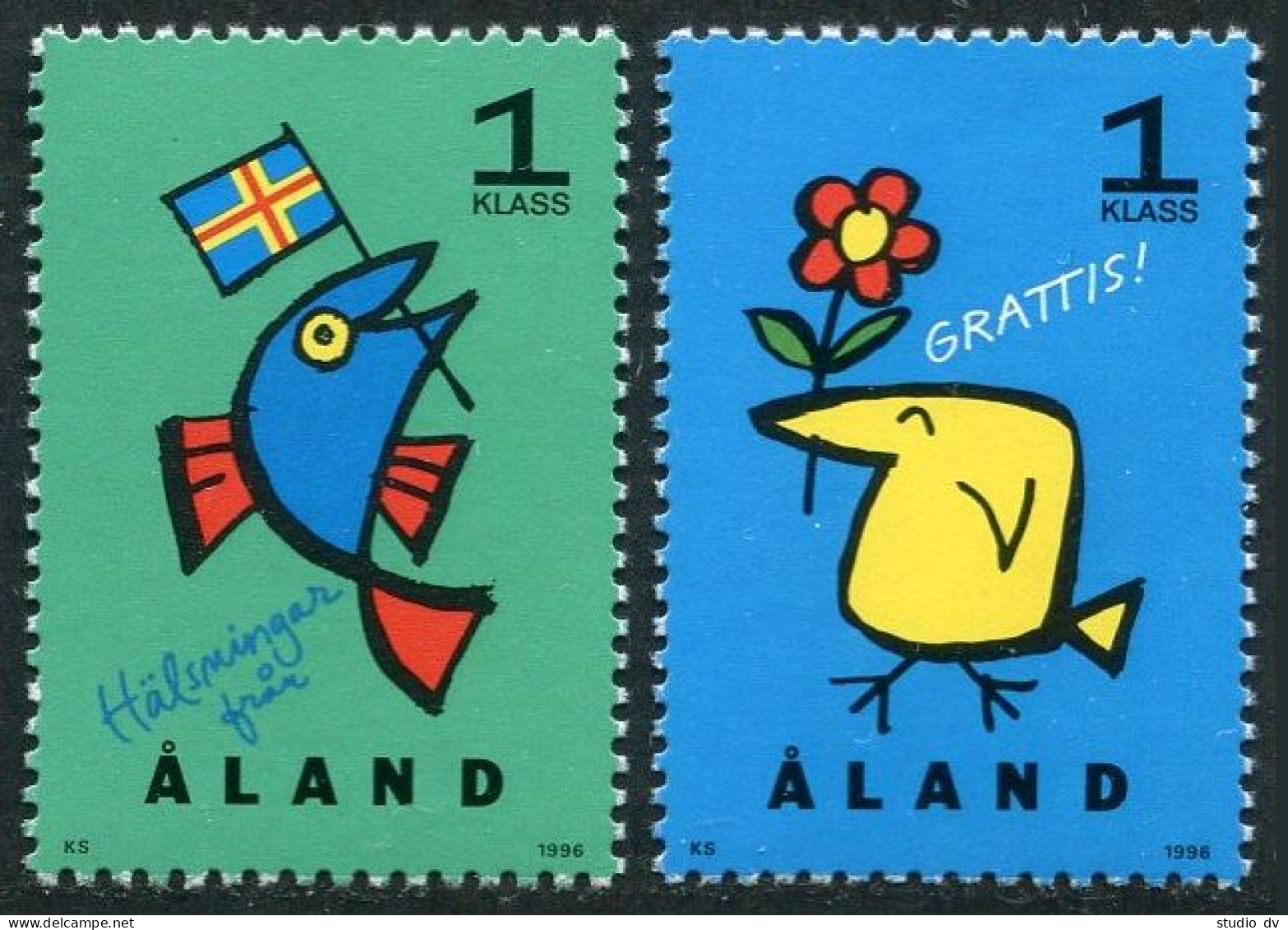 Finland-Aland 1320-121t, MNH. Mi 207-208. Greeting Stamps 1996. Stylized Designs - Aland