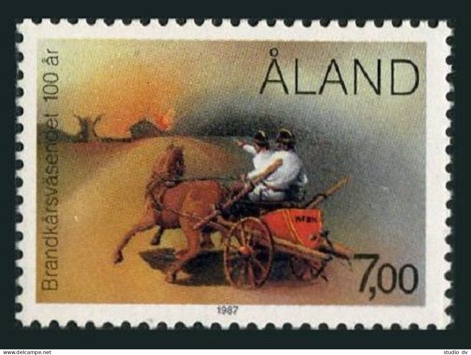 Finland-Aland 26, MNH. Michel 23. Mariehamn Volunteer Fire Brigade, 1987. Horse. - Aland