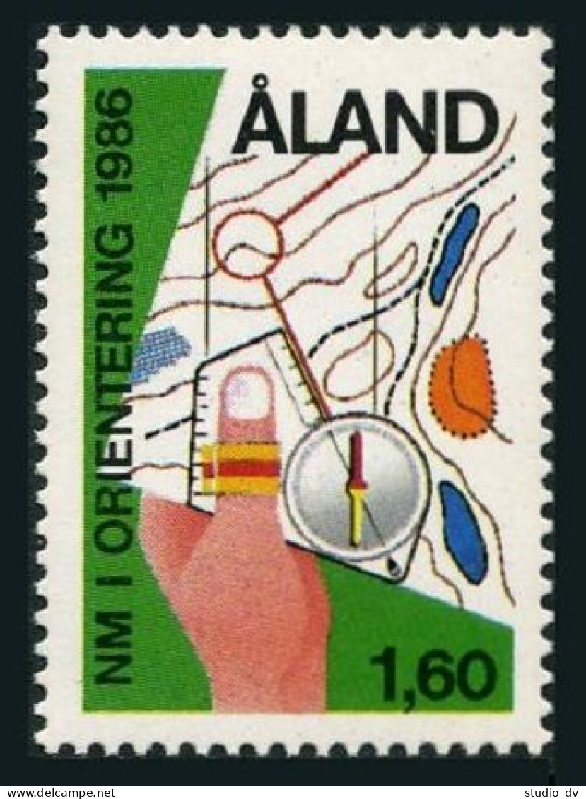 Finland-Aland 24, MNH. Michel 15. Nordic Orienteering Championships. 1986. Map. - Aland