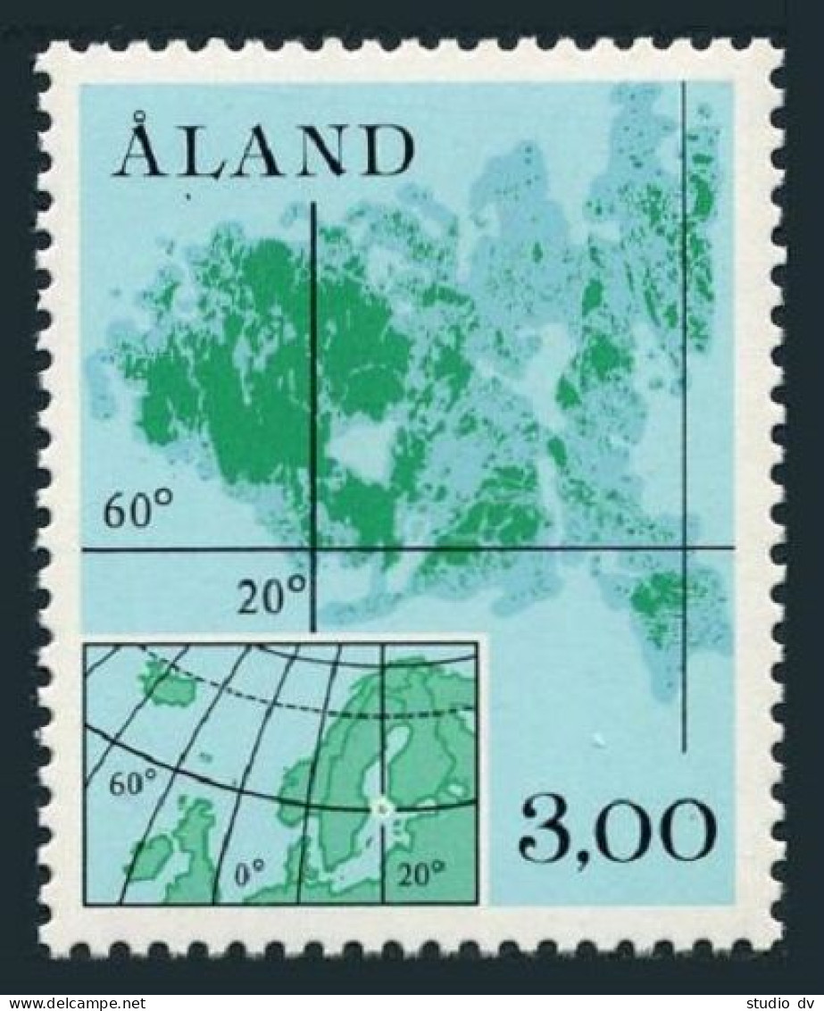 Finland-Aland 17, MNH. Michel 5. Map Of Scandinavia, 1984. - Aland