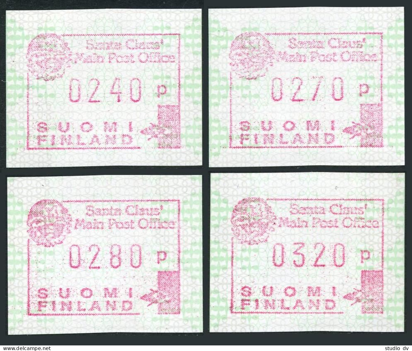 Finland Michel Automatenmarken 27 4 Value,MNH. Santa Claus,1995. - Unused Stamps