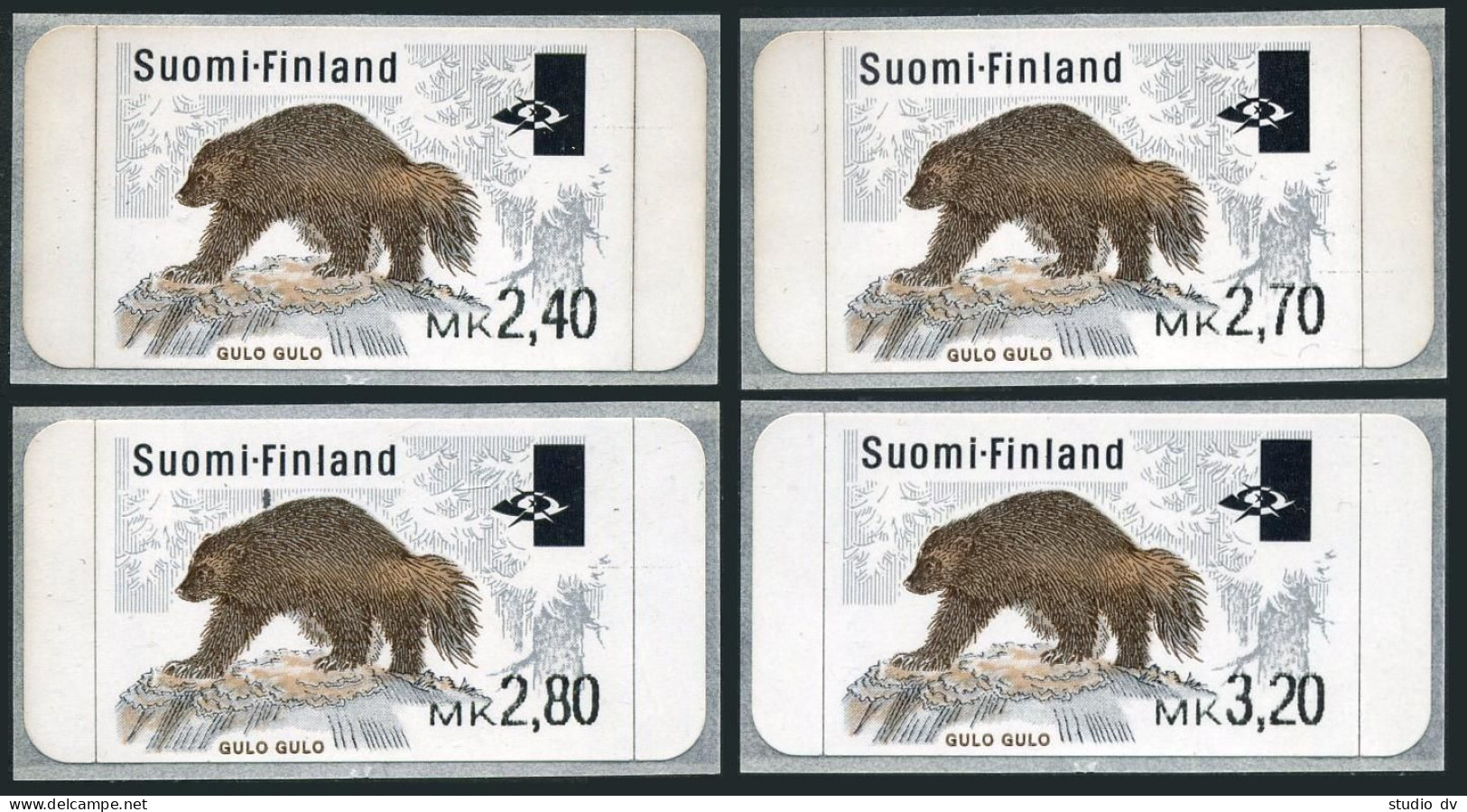 Finland Michel Automatenmarken 29 4 Value,MNH. Gulo Gulo.1995. - Nuevos