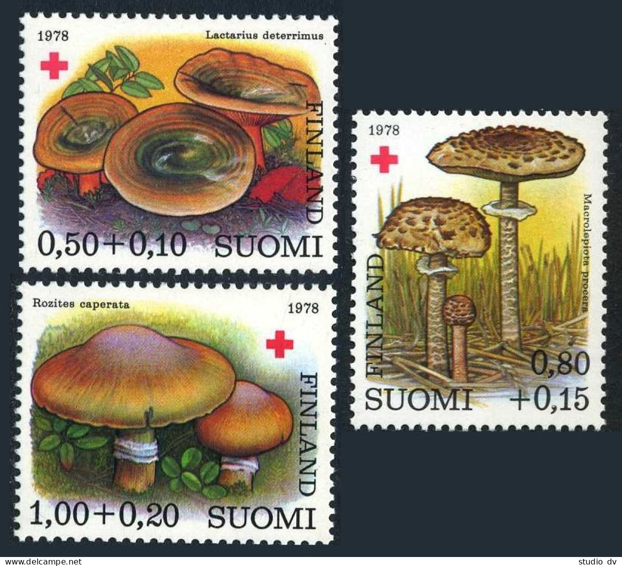 Finland B215-B217, MNH. Michel 830-832. Red Cross-1978, Mushrooms. - Unused Stamps