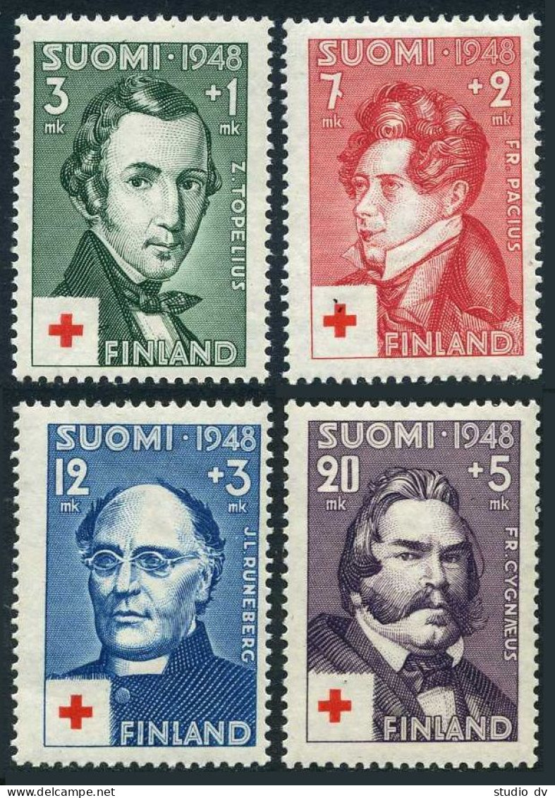Finland B87-B90, MNH. Michel 349-352. Red Cross-1948. Doctors. Zachris Topelius, - Ongebruikt