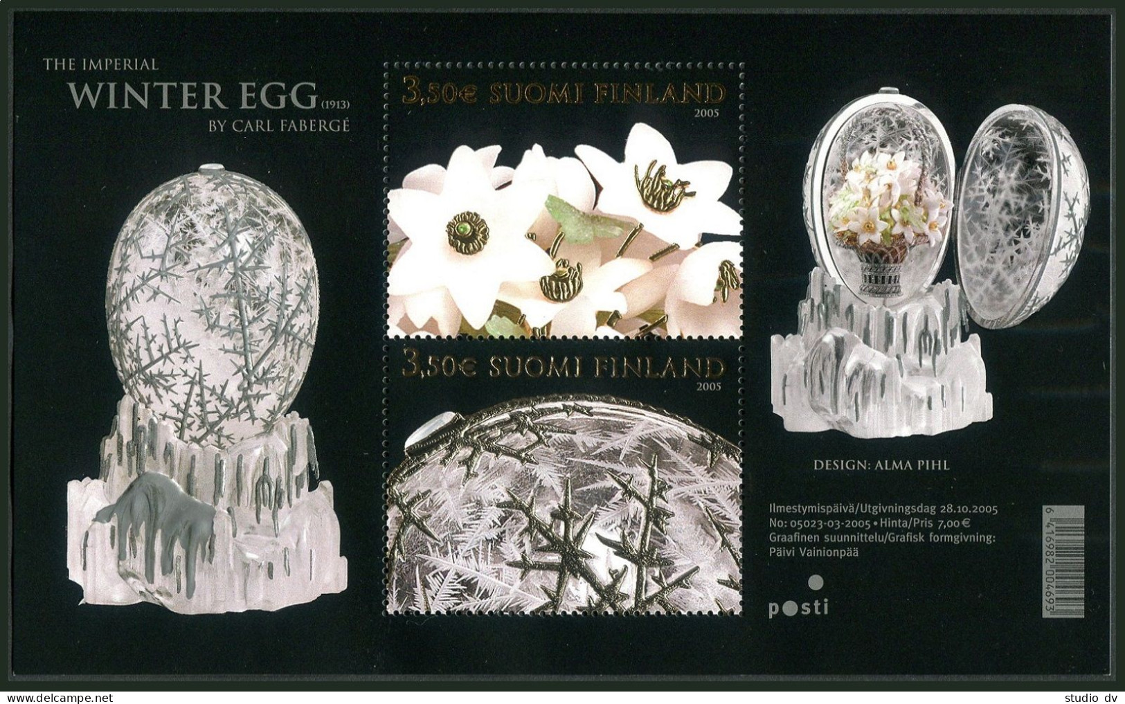 Finland 1244 Ab Sheet, MNH. Imperial Winter Egg, By Carl Faberge, 2005. - Ongebruikt