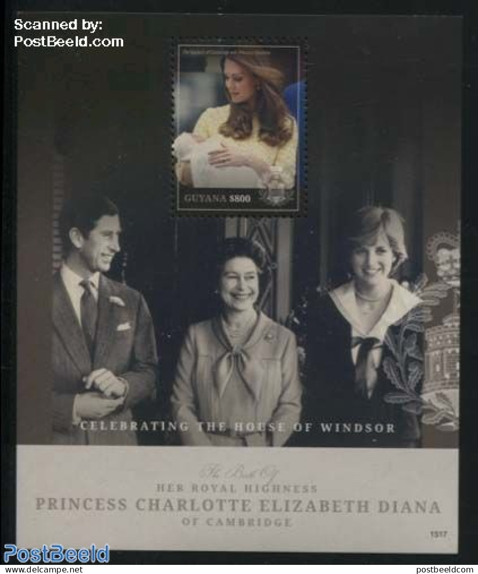 Guyana 2015 Princess Charlotte S/s, Mint NH, History - Charles & Diana - Kings & Queens (Royalty) - Familles Royales