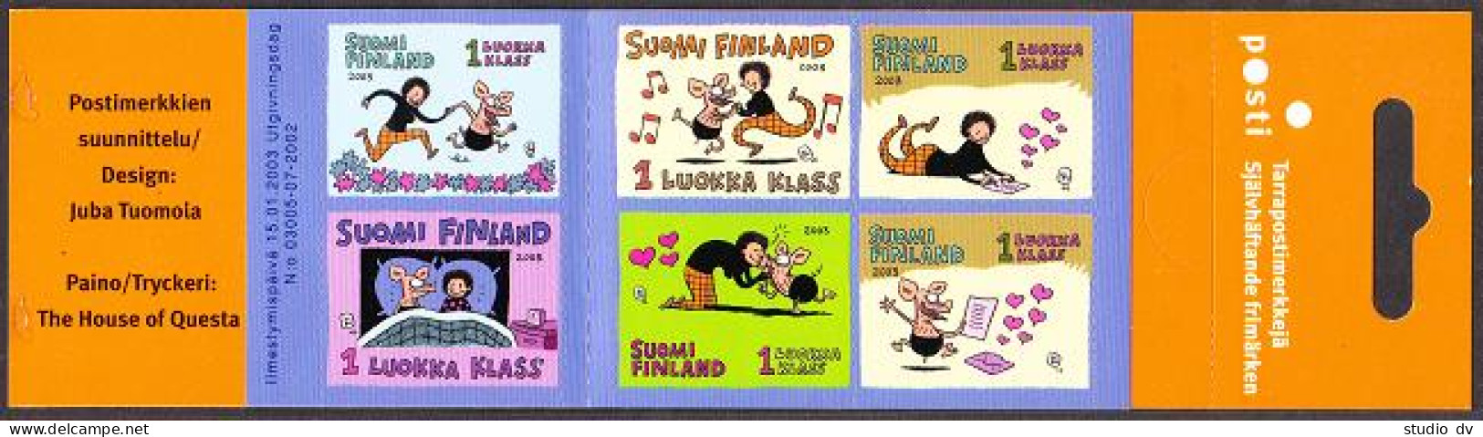 Finland 1185 Booklet, MNH. Cartoon, 2003 Vivi & Wagner, By Jussi Tuomola. - Unused Stamps