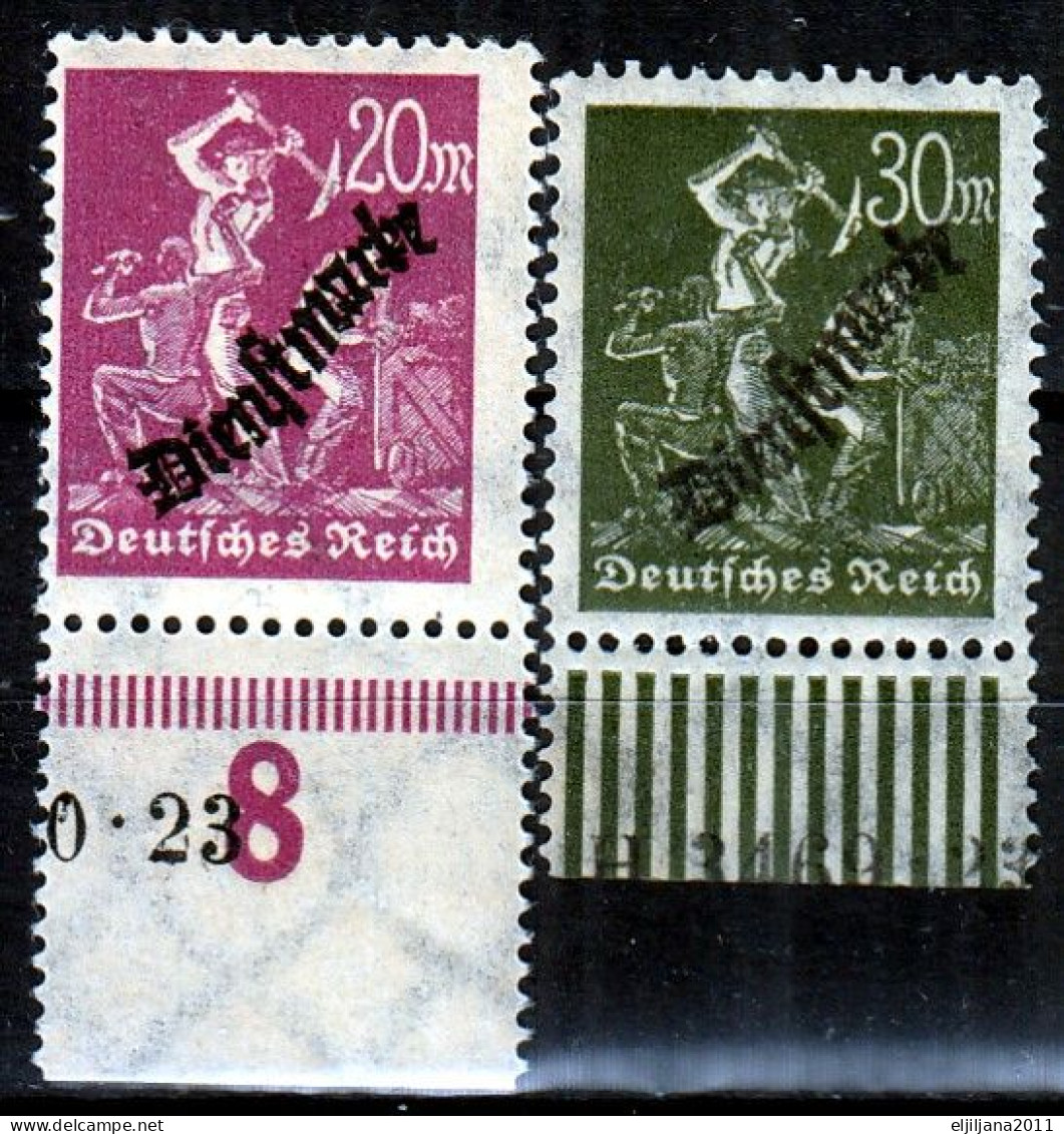 ⁕ Germany, Deutsches Reich 1923 Infla ⁕ Dienstmarke /official Stamps, Overprint Mi.75-83 ⁕ 29v MNH & MH - Officials