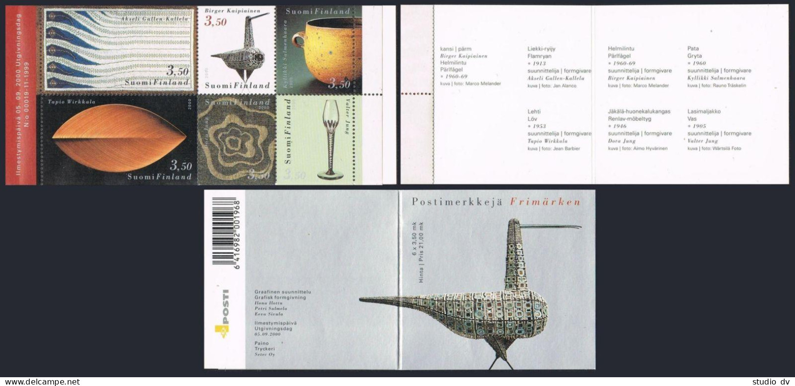 Finland 1141 Af Booklet, MNH. Finnish Design, 2000. - Nuovi