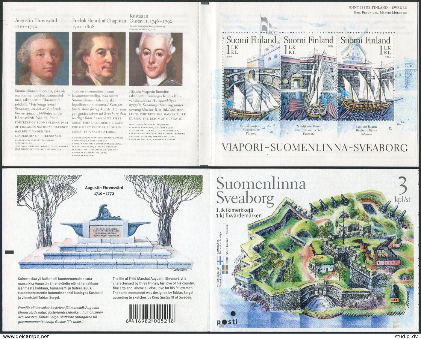 Finland 1266 Ac Booklet, MNH. Suomenlinna - Sveaborg Fortress, Helsinki, 2006. - Unused Stamps