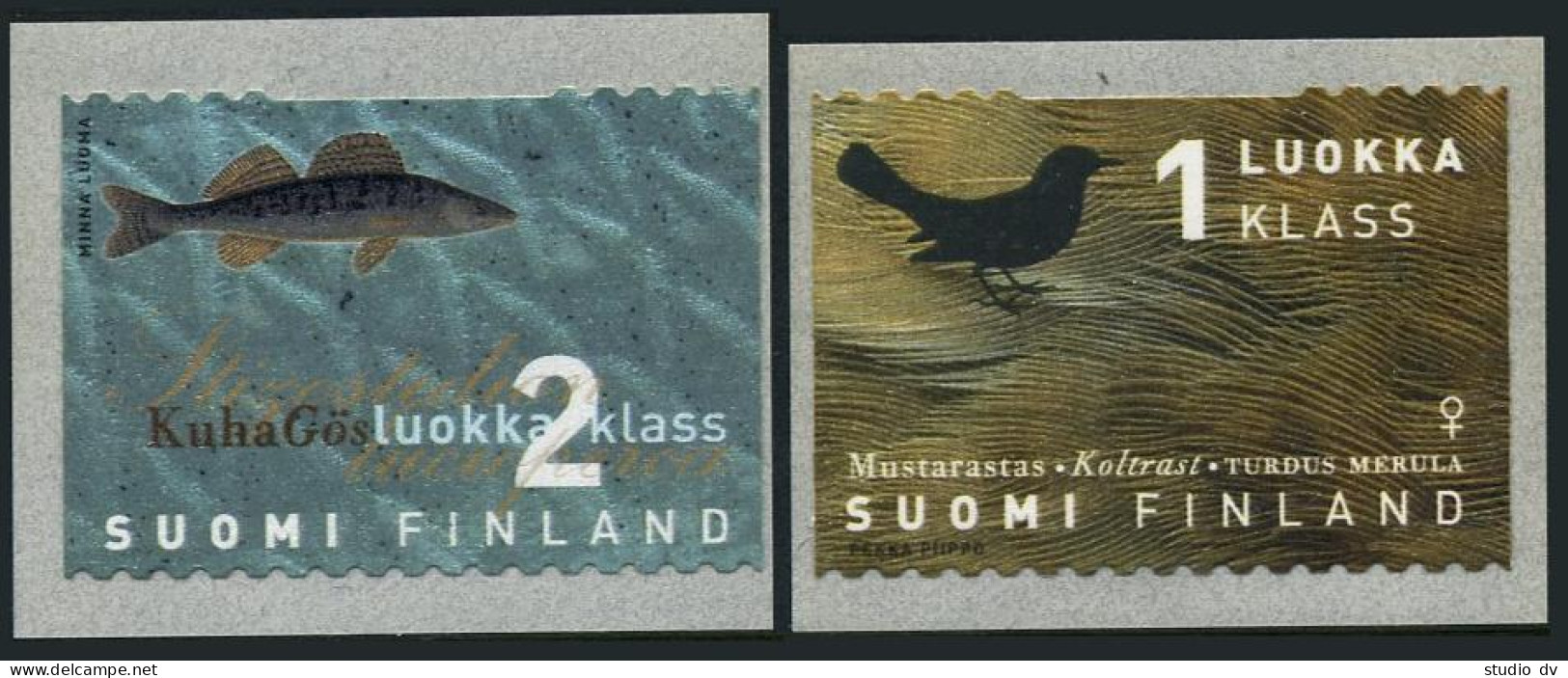 Finland 1065-1066, MNH. Michel 1414-1415. Coil Stamps 1998. Fish, Bird. - Neufs