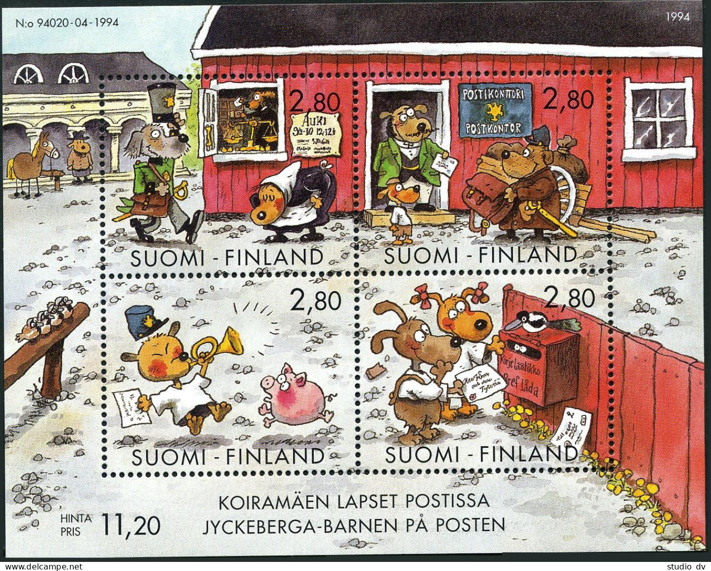 Finland 946 Sheet, MNH. Michel 1270-1273 Bl.14. Walt Disney:Dog Hill Kids In PO. - Ongebruikt