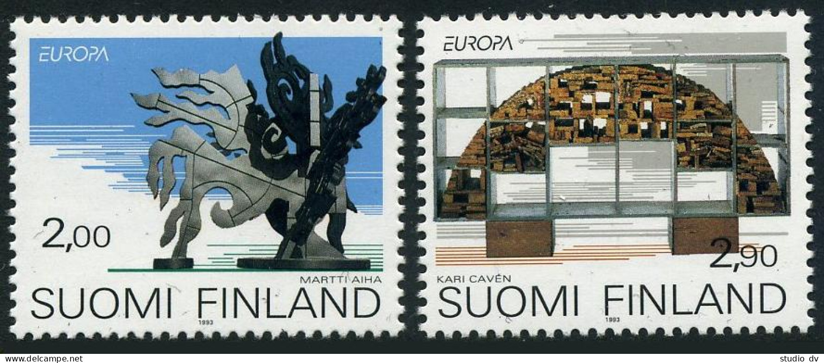 Finland 908-909, MNH. Michel 1206-1207. EUROPE CEPT-1993. Contemporary Art. - Unused Stamps